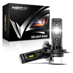 NIGHTEYE 2X H7 LED Headlight Bulbs Kit 50W 14000LM Hi-Lo Beam 6500K Super Bright - Picture 1 of 11