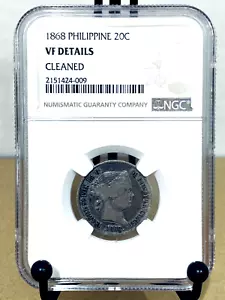 1868 Philippine 20c NGC sehr feine Details gereinigt #2151424-009 - Bild 1 von 2