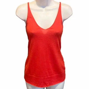 NWT Donna Karan cashmere silk knit v neck camisole top solid orange extra small - Picture 1 of 5