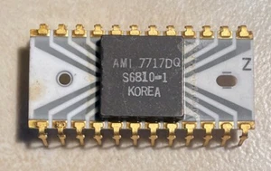 AMI S6810-1 128 X 8 Static RAM -Vintage White Ceramic with Traces - Rare Vintage - Picture 1 of 1