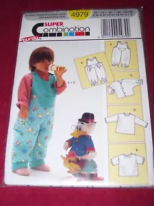 👼🏻BURDA #4979 - INFANT & TODDLER SHIRT - TSHIRT & OVERALLS PATTERN 6M-3YR FF - Picture 1 of 2