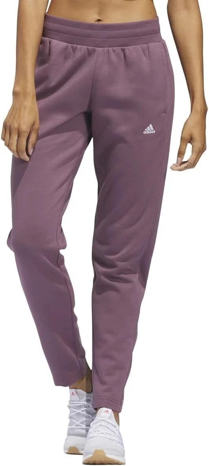Adidas Pants Womens Large Purple Fleece Tapered Joggers Taper Pant JN6879