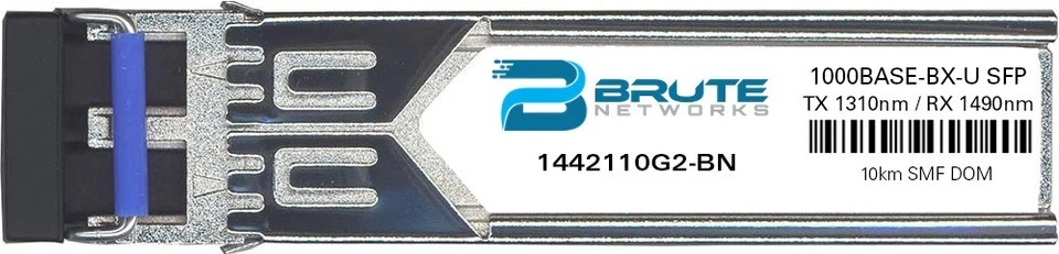 Adtran Compatible 1442110G2 - 1000BASE-BX-U 10km SMF 1310nm/1490nm SFP - Image 1 of 1