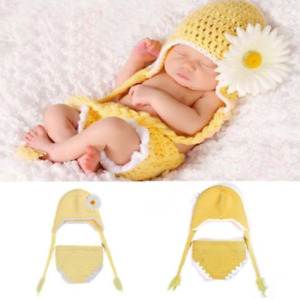 Newborn Baby Crochet Knit Costume Photo Photography Prop Girls Boys Outfits #1