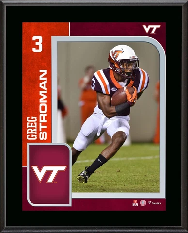Greg Stroman Virginia Tech Hokies 10.5" x 13" Player Plaque Cover