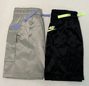 Lot of 2 Nike Girls Skirts Size XS 3-4 Gray Black Elastic Waist Pockets Logo New - Picture 1 of 6