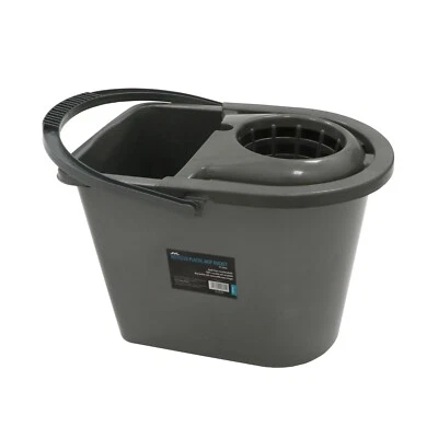 Cubo fregona redondo de plástico reciclado JVL 15L - gris