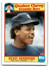 1986 Topps Quaker Granola #25 Rickey Henderson