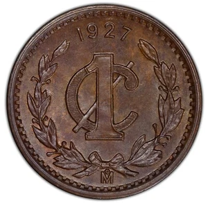 MEXICO ESTADOS UNIDOS 1927 1 CENTAVO COIN, PCGS CERTIFIED UNCIRCULATED MS64-BN - Picture 1 of 6