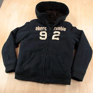 abercrombie Adirondack faux fur lined full zip hoodie sweatshirt jacket BOYS XL - Picture 1 of 6
