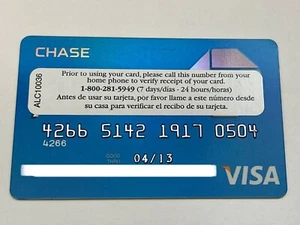 Chase Freedom Visa Credit Card With Activation Sticker Still Attached 04/13 Exp - Picture 1 of 2