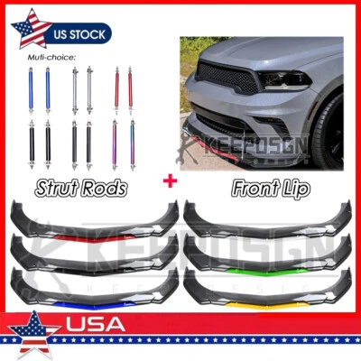 Kit de carrocería de alerón divisor de labios parachoques delantero de fibra de carbono para Dodge Durango gt srt Foto 1 de 4