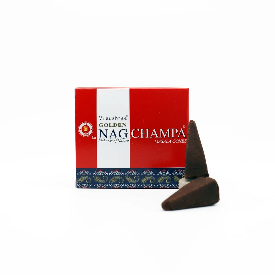 VIJAYSHREE Coni d'Incenso Naturale per la Purificazione degli ambienti Golden Nag Champa