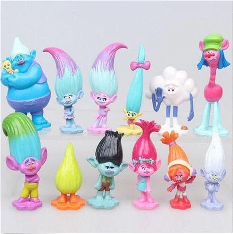 Movie Trolls Poppy Branch Action Figures Cake Toppers Doll Toy Gifts 12pcs/set Cover