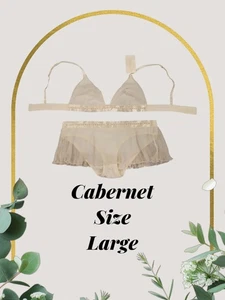 Cabernet SZ L NWT 2 Piece Wedding Night Lingerie Embellished Ivory Bikini Skirt - Picture 1 of 9