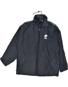 LOTTO Mens Graphic Hooded Rain Jacket UK 36 Small Navy Blue Nylon HV04 - Picture 1 of 5