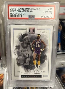 PSA 10 2016 Panini Impeccable Wilt Chamberlain Holo Silver 15/25 Pop 1 - Lakers - Picture 1 of 4