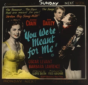 YOU WERE MEANT FOR ME 1948 CINEMA MOVIE FILM ADVERT Vintage Magic Lantern Slide - Picture 1 of 5