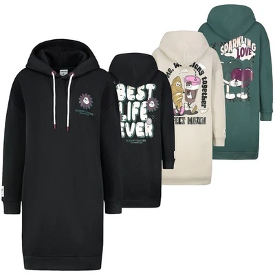 Sublevel Damen Sweat Kleid Sweatkleid Damenkleid Kapuzenkleid bedruckt LSL-524 - Bild 1 von 4