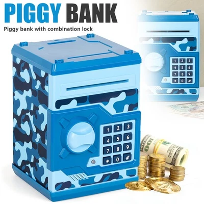 Kinder ATM Spardose Elektronischer Tresor Safe Geldautomat mit Passwort Code DE - Bild 1 von 4