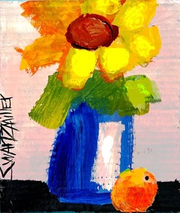 Girasoles acrílico PINTURA ARTE POP RECICLADO CB Original SWARTZMILLER ADN pared - Imagen 1 de 20