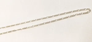 Sterling Silver Figaro Chain Necklace Marked 925 38 cm-  15 " - Picture 1 of 4