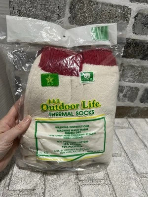 NEW Vintage 6 Pair Deadstock Outdoor Life Thermal Socks  USA Made Sz 10-13 - Image 1 of 4