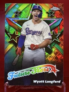 2025 Topps Chrome Logofractor Wyatt Langford #FS-13 Future Stars Rangers - Picture 1 of 2