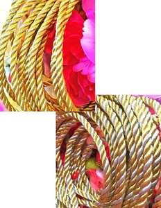 Vintage Metallic Gold Silver Copper Wired Cords 1/4" x 3 yards Crafts Christmas - Picture 1 of 3