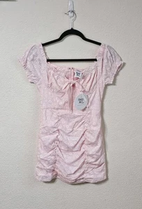 Princess Polly Dress Womens 6 Pink Floral Ruffle Short Sleeve Back To Paris Mini - Picture 1 of 11
