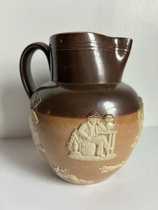 Antigua jarra/jarra de gres Royal Doulton Lambeth tema de caza pequeña - Imagen 1 de 9