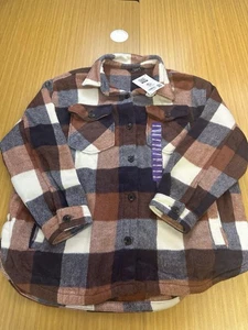 MEMBER'S MARK Button Front Plaid Shacket Womens Ladies Size XXL Brown Plaid New - Picture 1 of 6