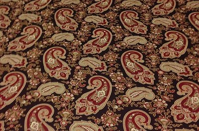 LIZ CLAIBORNE BENETT TECIDO ALMOFADA DE SARJA PAISLEY CHOCOLATE POR JARDA 54"W - Imagem 1 de 4
