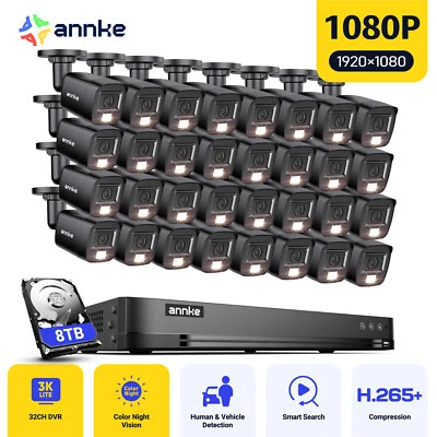 ANNKE 32CH 3K Lite DVR 1080P AI Security Camera System Color Night Vision H.265+ - Image 1 of 4