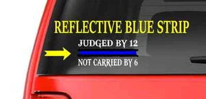 Judged (F17) Thin Blue Line Cop Police Sheriff Vinyl Decal Sticker Car Window - Picture 1 of 2