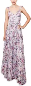 Crystal Doll Pleated Flutter Sleeve Floral Maxi Dress Juniors' 3 Multi Back Zip - Picture 1 of 16