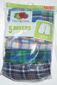 NEW FRUIT OF THE LOOM boxers underwear plaid M 10 12 Youth Boys NWT P356 - Picture 1 of 2