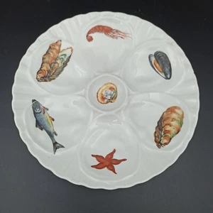 ANTIQUE MAJOLICA OYSTER PLATE IN PORCELAIN PILLIVUYT n°1 - Picture 1 of 12