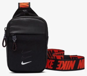 Nike Essentials Cross-Body Over Shoulder Festival Bag Black/White Logo FREE SHIP - Picture 1 of 8