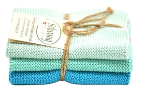 Wischtuch, Spucktuch gestrickt 3er Set * aqua-türkis Solwang Design DK - Bild 1 von 1
