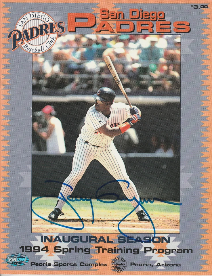 TONY GWYNN SIGNED AUTO'D 1994 SPRING TRAINING PROGRAM PSA/DNA COA SD PADRES HOF - Image 1 of 1