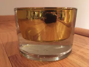 Colonial Candle Heavy Art Glass Tealight Votive Holder Gold & Platinum VTG RARE - Picture 1 of 7