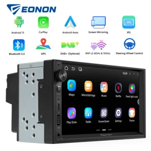 Android 13 2 DIN 7" IPS Touch Screen Car Stereo Radio Head Unit GPS Navi CarPlay - Picture 1 of 18