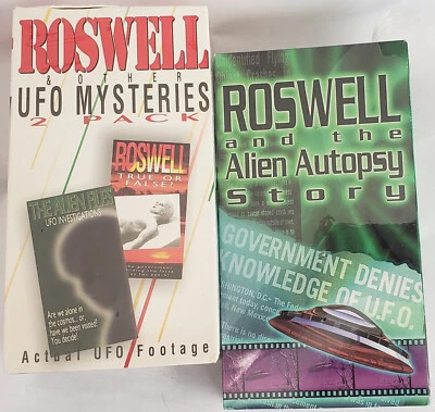 Roswell & Other UFO Mysteries 2 Pack VHS Tape plus Roswell the Alien Autopsy - Image 1 of 4