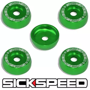 5 PC GREEN ANODIZED BILLET ALUMINUM VALVE COVER WASHERS FOR K SERIES ENGINE - Picture 1 of 1