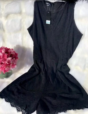 Mameluco Bebe Talla 8 Negro Jet Floral Encaje Cuello Redondo Malla Sin Mangas MG41 Foto 1 de 3