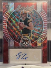 2023 Mosaic Rookie Scripts Red Wave Sean Clifford Rookie Auto /10 Packers