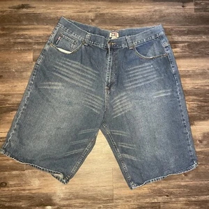 Vintage Phat Farm Denim Jean Shorts mens size 46 Blue  baggy fit carpenter - Picture 1 of 7