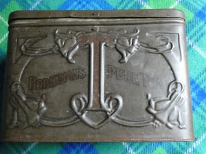 Rare Large 3lbs Horniman's  Advertising Tin Plate Tea Caddy - Art Nouveau Design - Picture 1 of 11