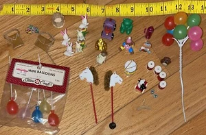 Vintage Plastic Wood Miniature Dollhouse Toys & Accessories 30pc Mix Mini Toys - Picture 1 of 12